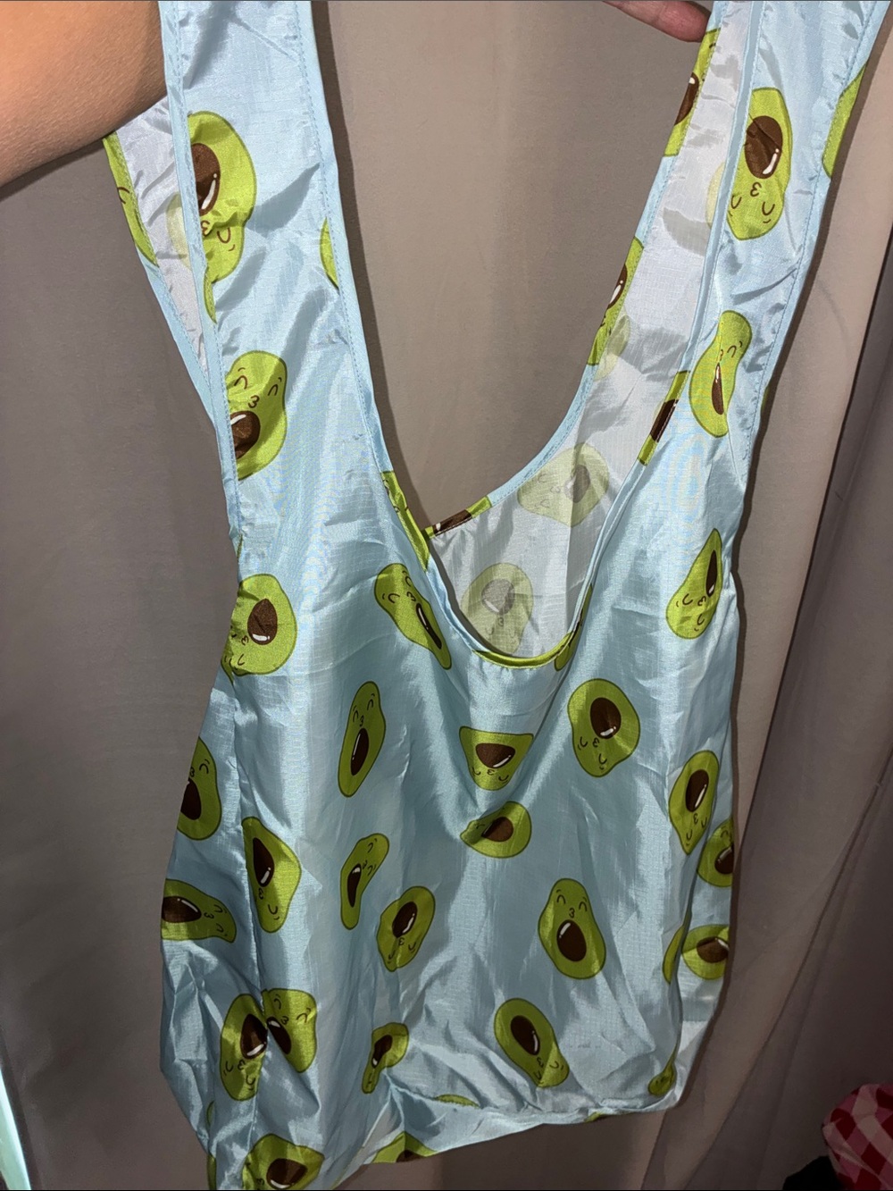 BNWT Fruit of the Loom Sky Blue Reusable Bag with Avocado Print
